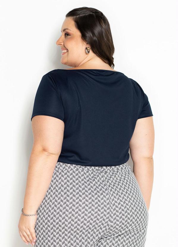 Marguerite - Blusa Marinho com Amarração Plus Size 2