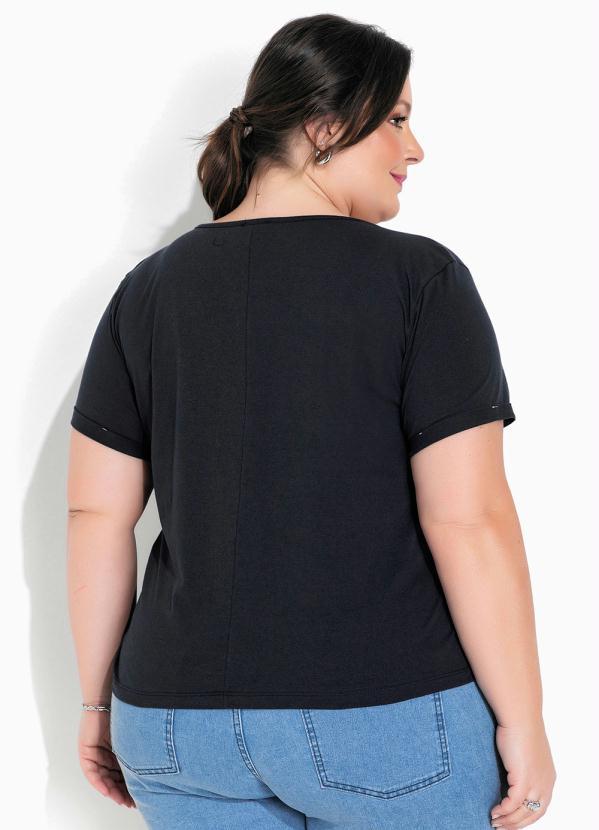 Marguerite - Blusa Marinho com Bordado na Frente Plus Size 2