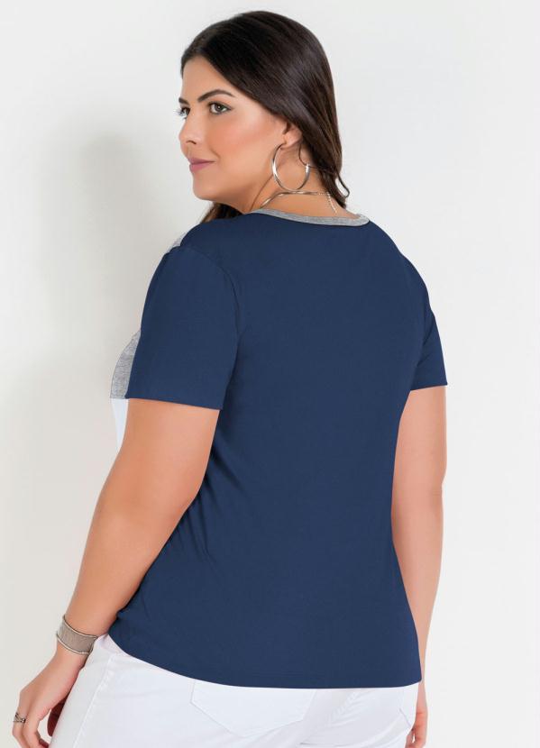 Marguerite - Blusa Marinho com Constrastes Plus Size 2