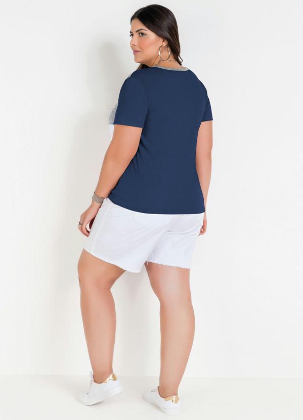Marguerite - Blusa Marinho com Constrastes Plus Size 4