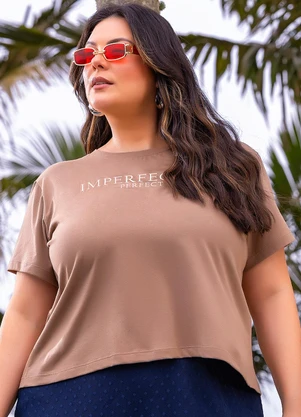 Marguerite - Blusa Marrom Claro em Malha de Algodão - MARGUERITE