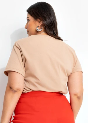 Marguerite - Blusa Marrom Claro em Malha de Algodão - MARGUERITE