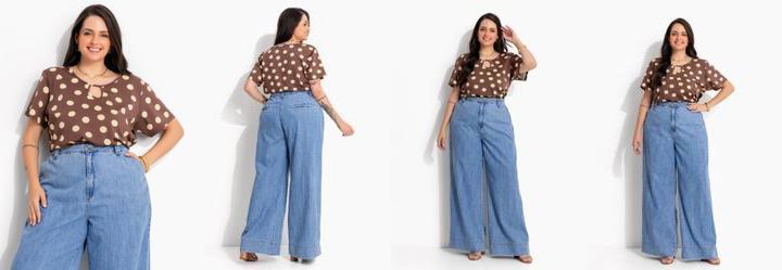 Blusa Marrom com Po� Amarelo em Malha Suplex