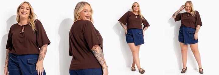 Blusa Marrom em Algod�o