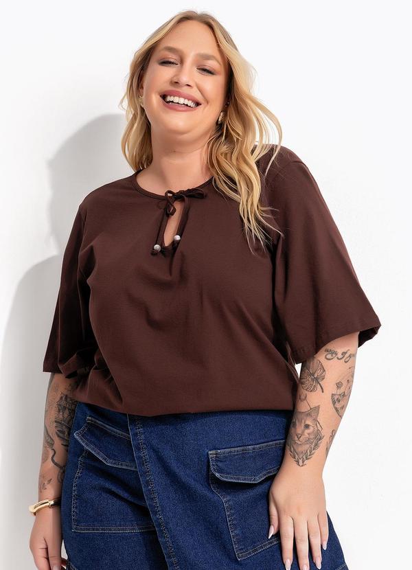 Blusa (Marrom) em Algod�o