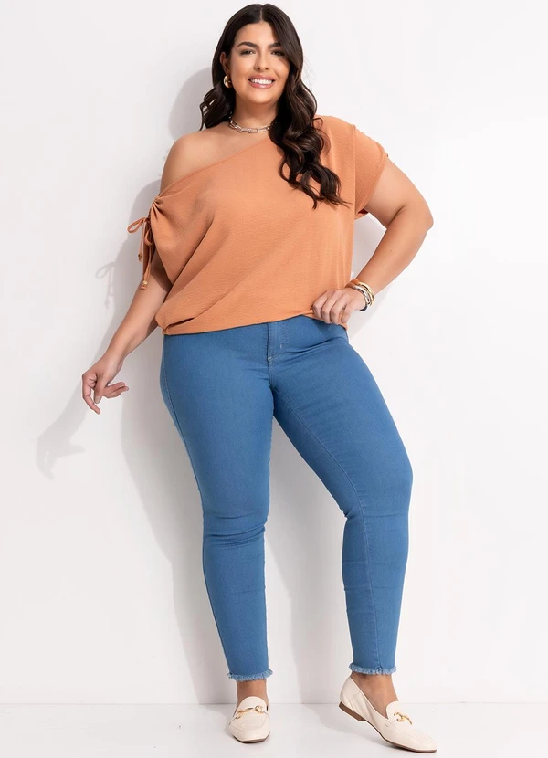 Marguerite - Blusa Marrom em Crepe Plano 6