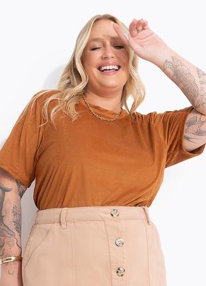 Blusa (Marrom) em Malha Suede