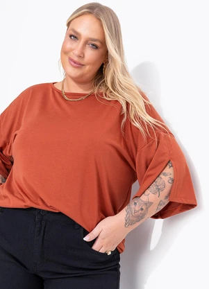 Marguerite - Blusa Marrom em Meia Malha - MARGUERITE