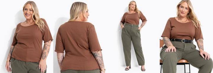 Blusa Marrom em Ribana Canelada