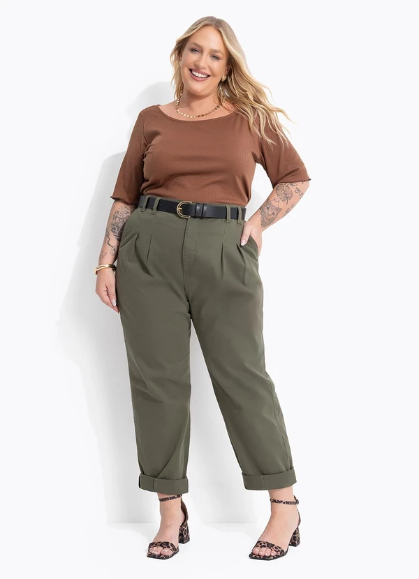 Marguerite - Blusa Marrom em Ribana Canelada 5