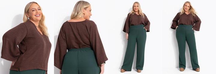 Blusa Marrom em Tecido Crepe