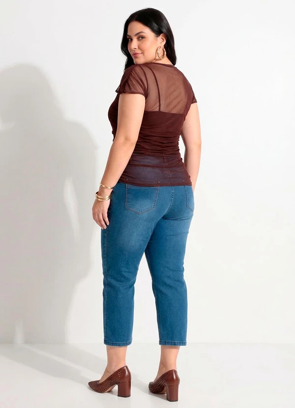 Marguerite - Blusa Marrom em Tule