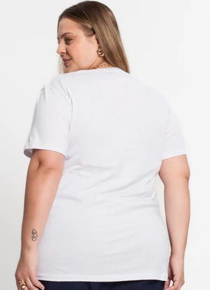 Rovitex - Blusa Meia Malha Básica Plus Size Kohmar Branco - ROVITEX
