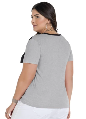 Marguerite - Blusa Mescla com Contrastes Plus Size - MARGUERITE