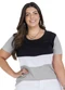 Marguerite - Blusa Vinho com Contrastes Plus Size - variação: Mescla