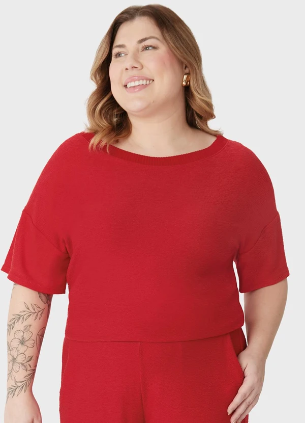 Malwee - Blusa Mullet Texturizada PlusVermelho 1