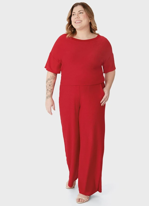 Malwee - Blusa Mullet Texturizada PlusVermelho 2