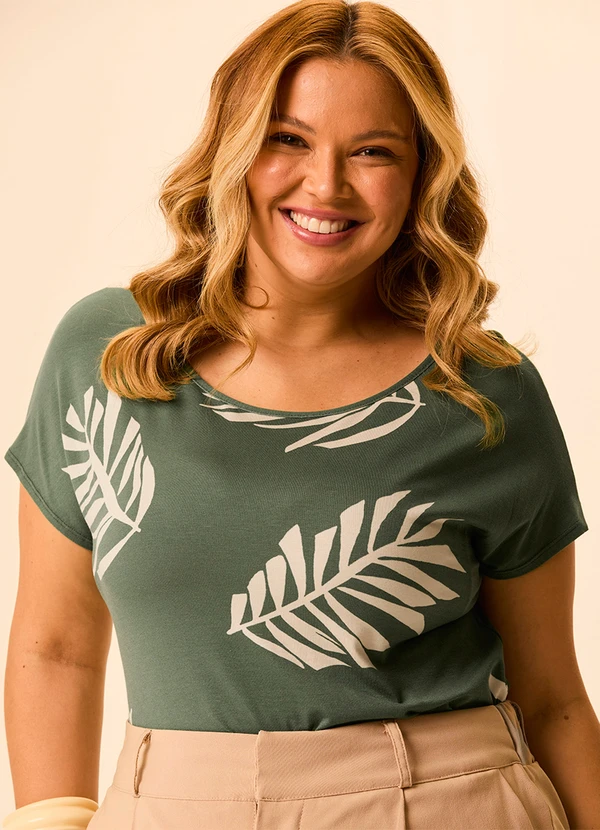 Malwee - Blusa Mulllet Folhagens Verde Musgo