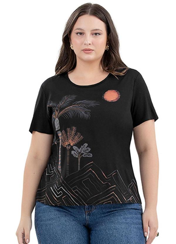 Rezzato - Blusa Nature Vibes Plus Size Feminino Preto