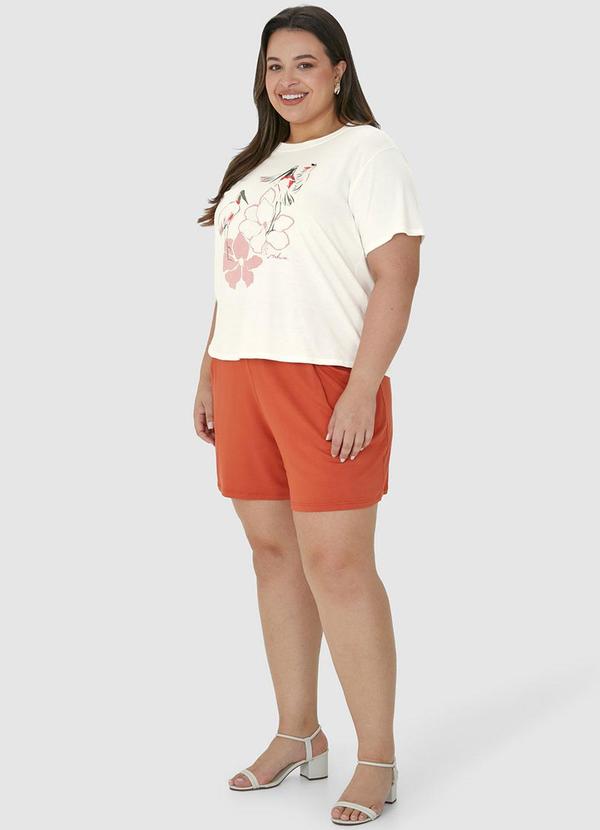 Malwee Plus - Blusa Off White Básica Aves 3