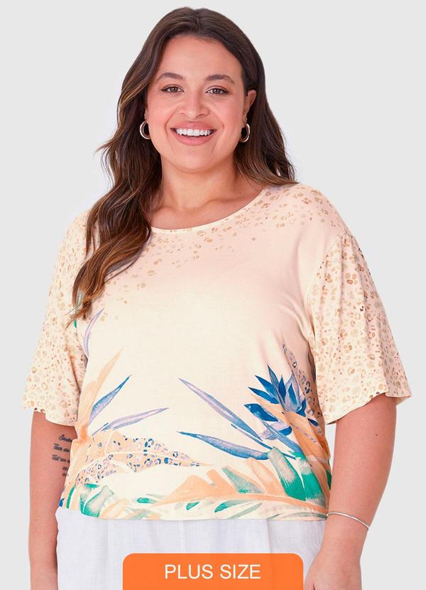 Malwee Plus - Blusa Off White Box Tropical 5