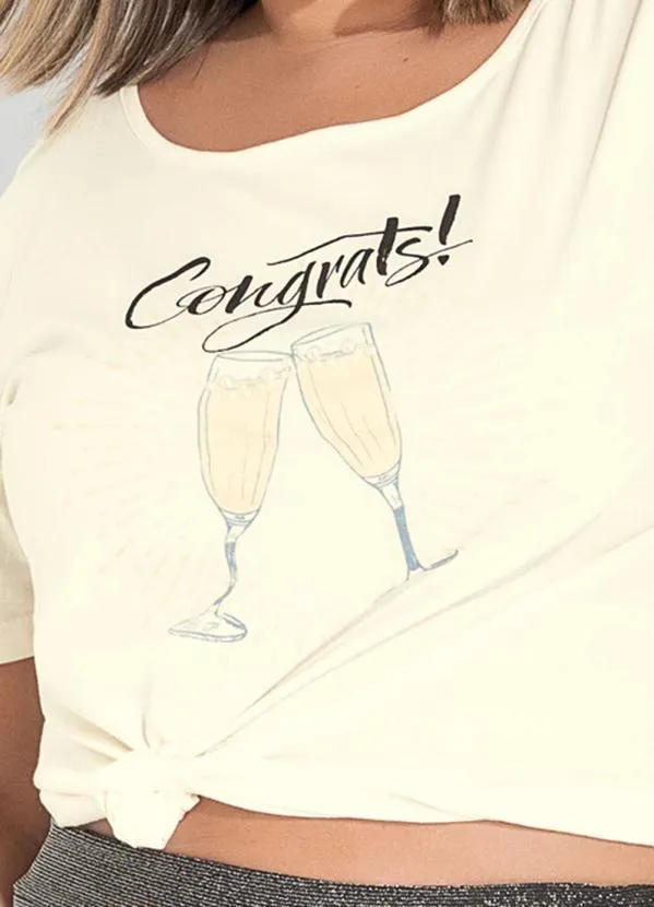 Marguerite - Blusa Off White com Estampa Localizada Plus Size 3