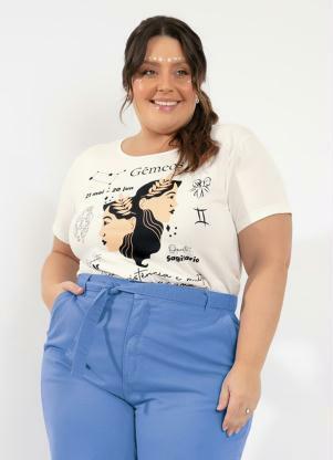 Blusa Off White do Signo (Gmeos) Plus Size