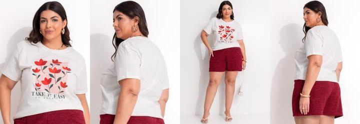 Blusa Off White em Algodo