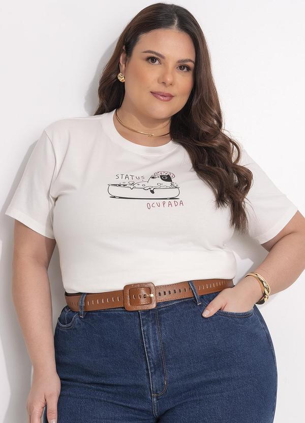 Blusa (Off White) em Algodo