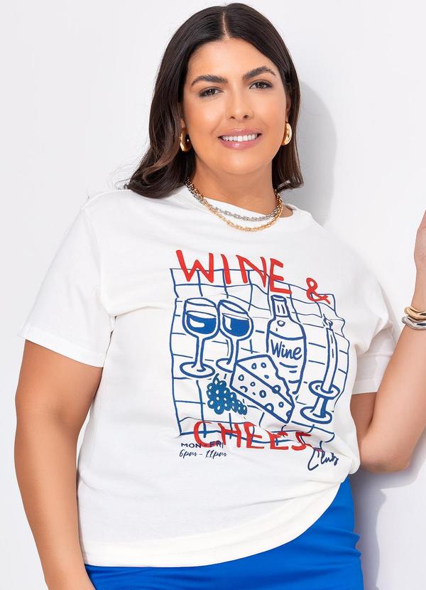 Blusa (Off White) em Algodo