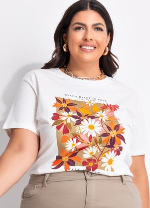 Blusa (Off White) em Algodo