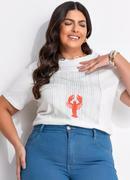 Blusa Off White em Algodo
