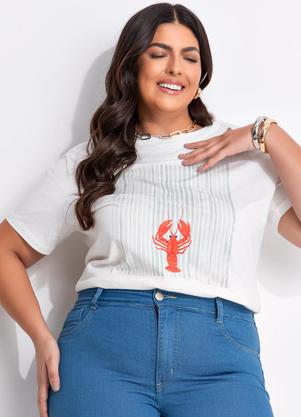 Blusa (Off White) em Algodo