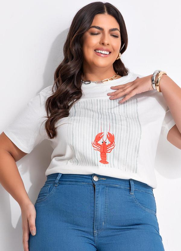 Blusa (Off White) em Algodo