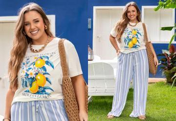 Blusa Off White em Algodo