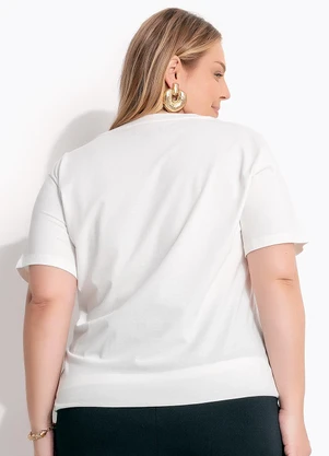 Marguerite - Blusa Off White em Algodão de Coração - MARGUERITE