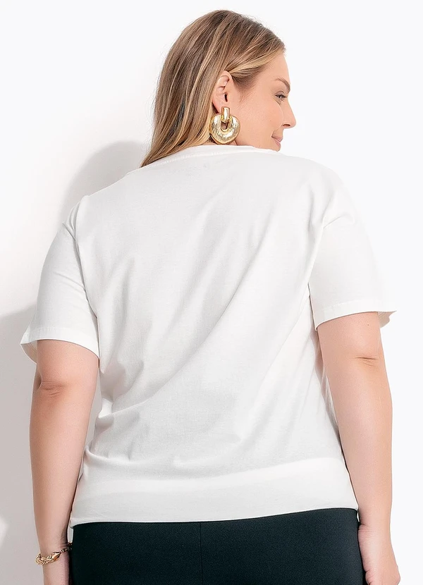 Marguerite - Blusa Off White em Algodão de Coração 2