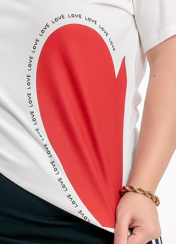 Marguerite - Blusa Off White em Algodão de Coração 9