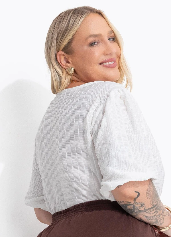 Marguerite - Blusa Off White em Maha Texturizada 2