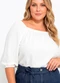 Marguerite - Blusa Off White em Malha Anarruga - variação: Off White