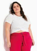 BLUSA (OFF WHITE) EM MALHA CREPE PLUS SIZE