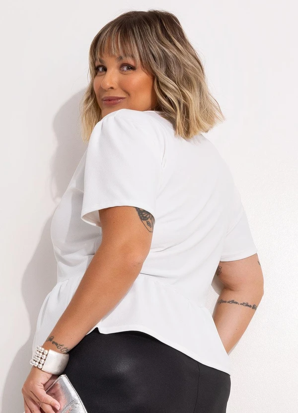 Marguerite - Blusa Off White em Malha Crepe 3