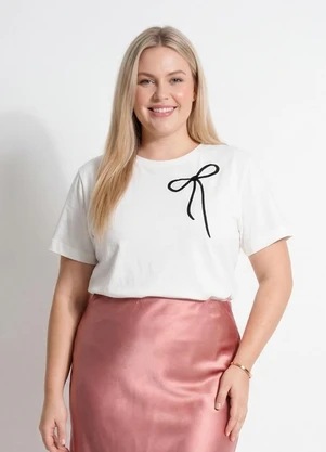 Marguerite - Blusa Off White em Malha de Algodão com Bordado - MARGUERITE