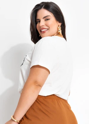 Marguerite - Blusa Off White em Malha de Algodão - MARGUERITE