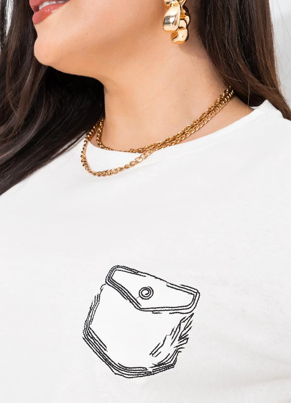 Marguerite - Blusa Off White em Malha de Algodão 1