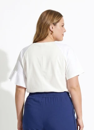 Marguerite - Blusa Off White em Malha de Algodão - MARGUERITE