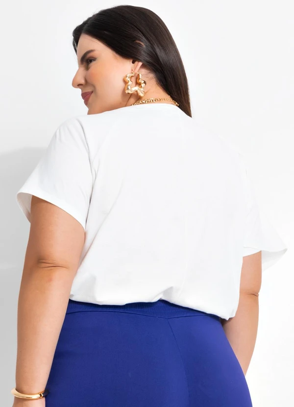 Marguerite - Blusa Off White em Malha de Algodão 13