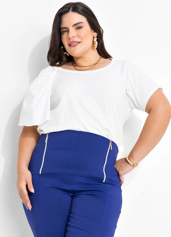 Marguerite - Blusa Off White em Malha de Algodão 10