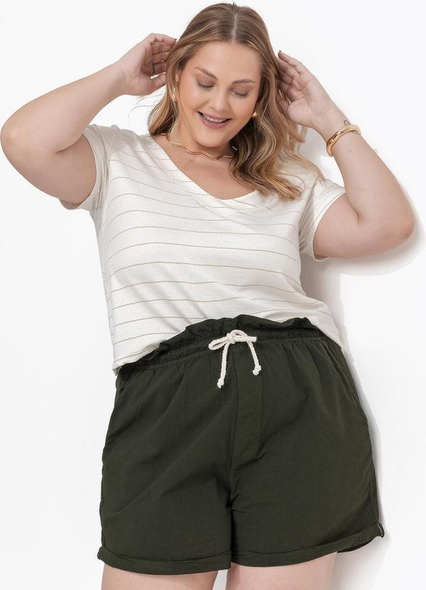 Blusa (Off White) em Malha de Viscose