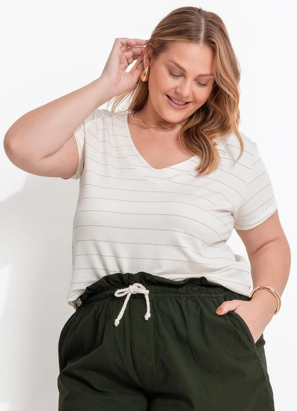 Marguerite - Blusa Off White em Malha de Viscose 5